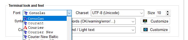 MobaXterm字体